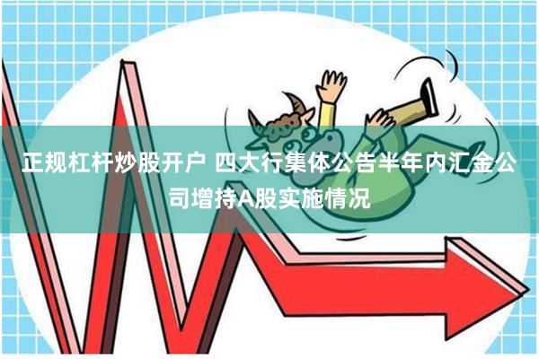 正规杠杆炒股开户 四大行集体公告半年内汇金公司增持A股实施情况